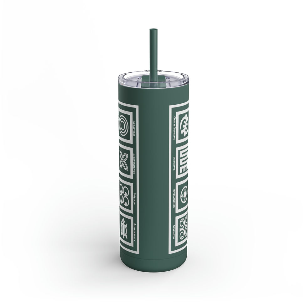 Thumbnail: Adinkra Block Maars Maker Skinny Matte Tumbler, 20oz