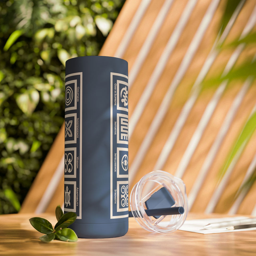 Thumbnail: Adinkra Block Maars Maker Skinny Matte Tumbler, 20oz