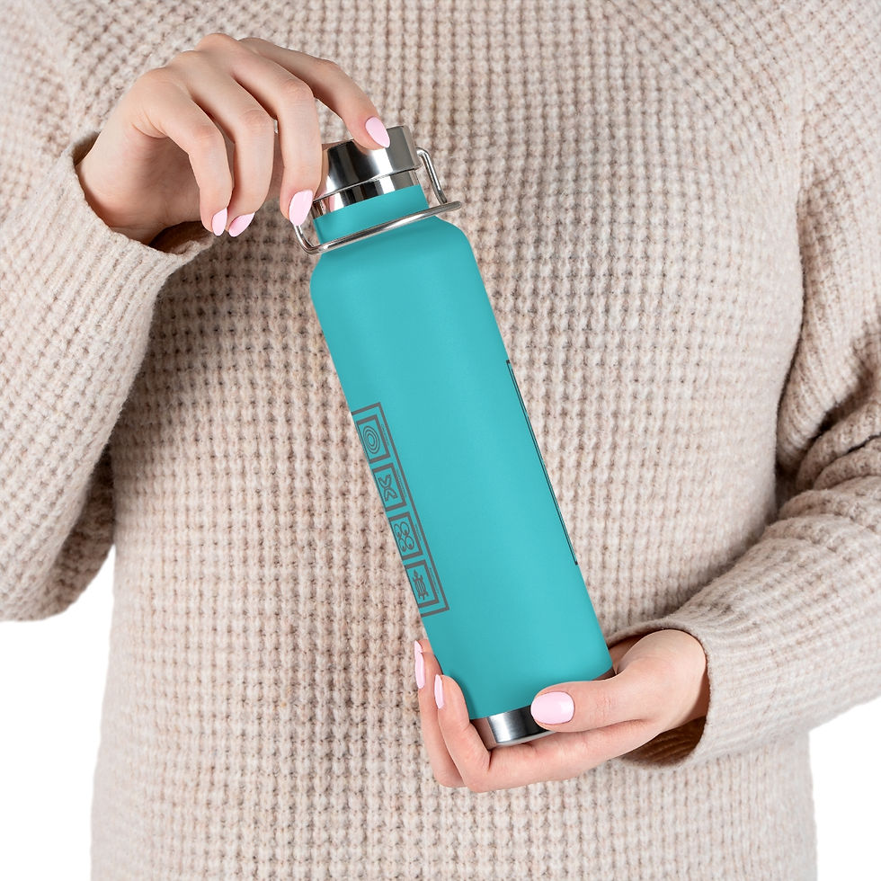 Thumbnail: Adinkra Block Copper Vacuum Insulated Bottle, 22oz