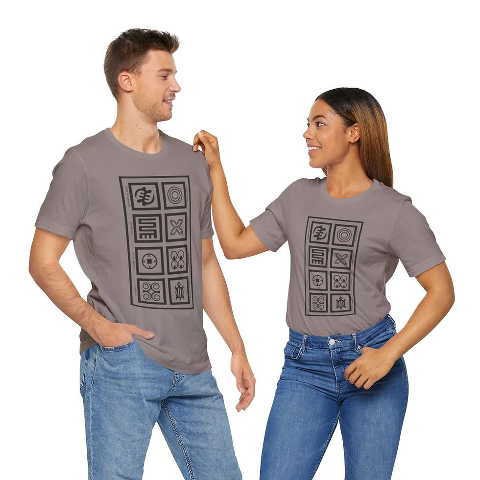 Thumbnail: Adinkra Block Unisex Jersey Short Sleeve Tee - Lighter Colors