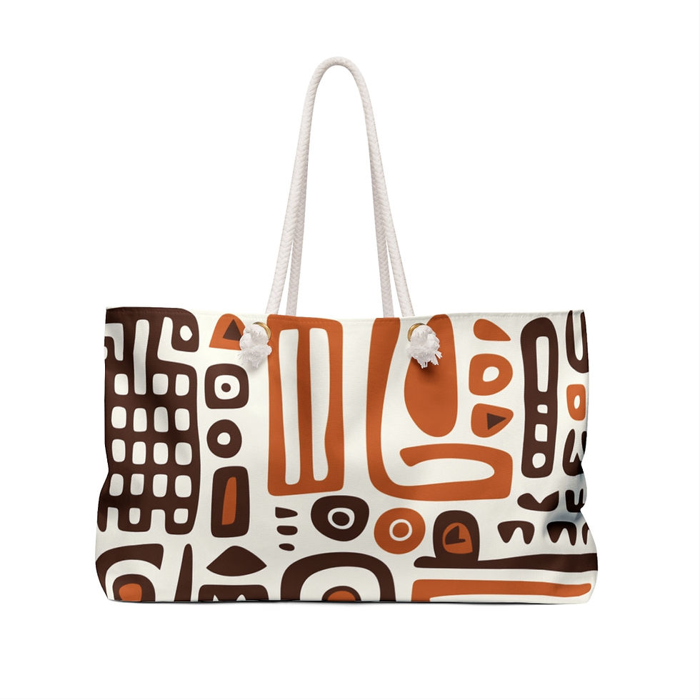 Thumbnail: Orange and Brown Afrocentric Weekender Bag