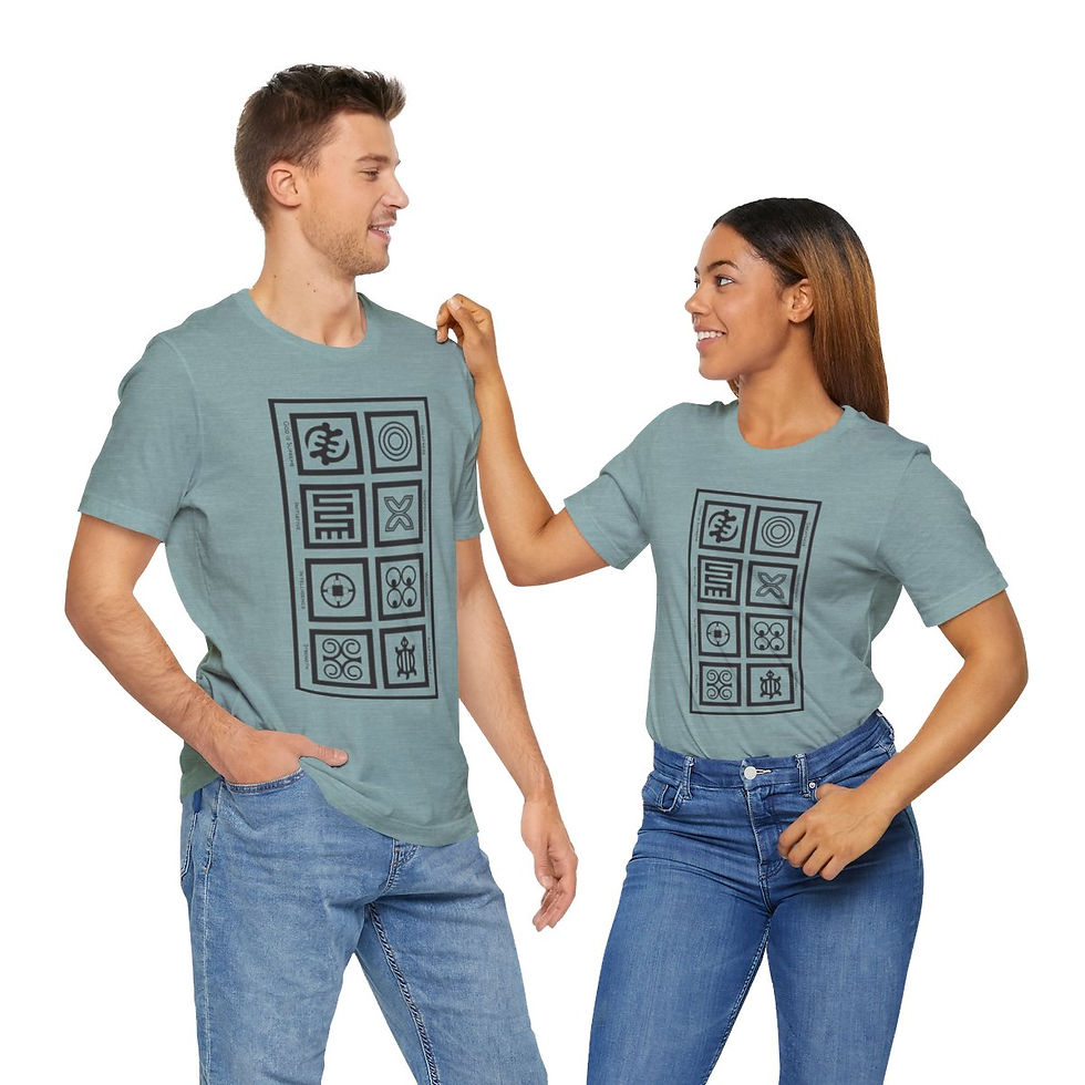 Thumbnail: Adinkra Block Unisex Jersey Short Sleeve Tee - Lighter Colors