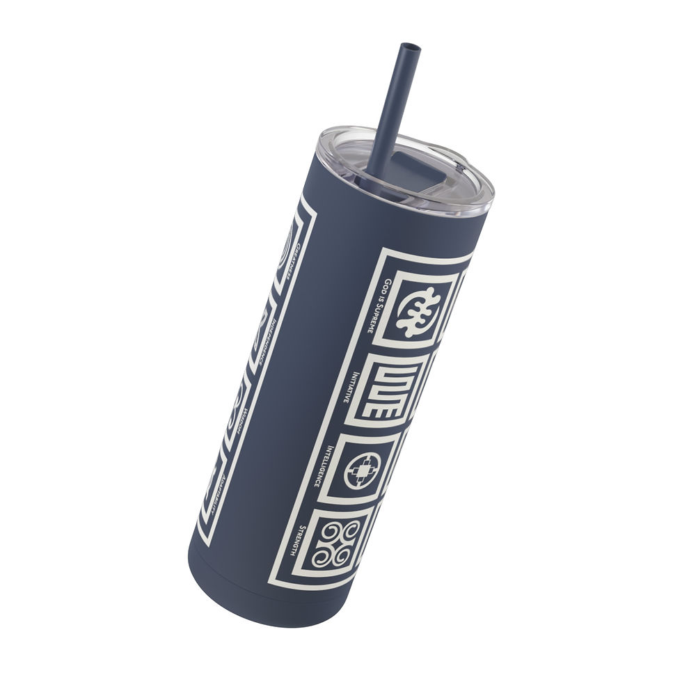 Thumbnail: Adinkra Block Maars Maker Skinny Matte Tumbler, 20oz
