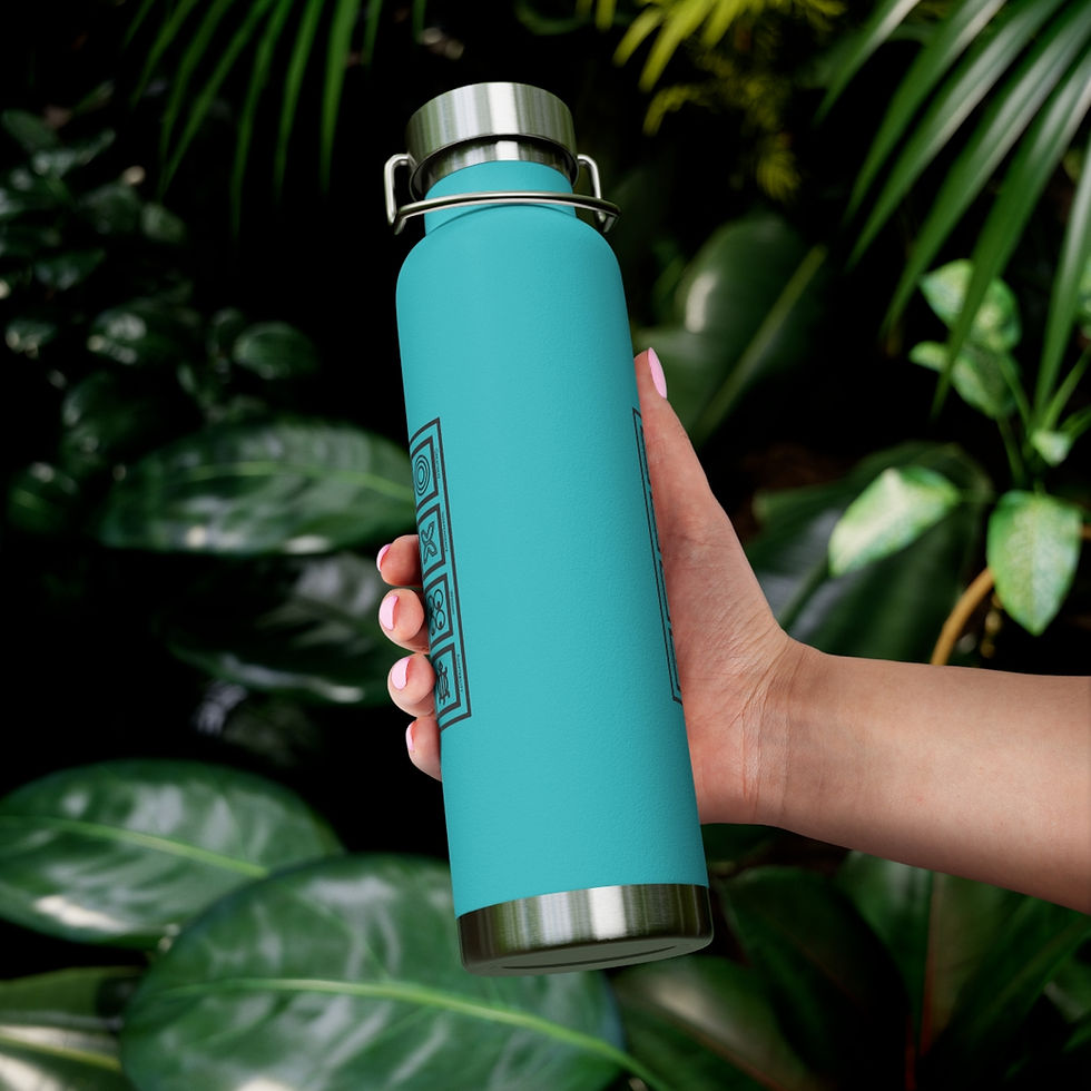 Thumbnail: Adinkra Block Copper Vacuum Insulated Bottle, 22oz