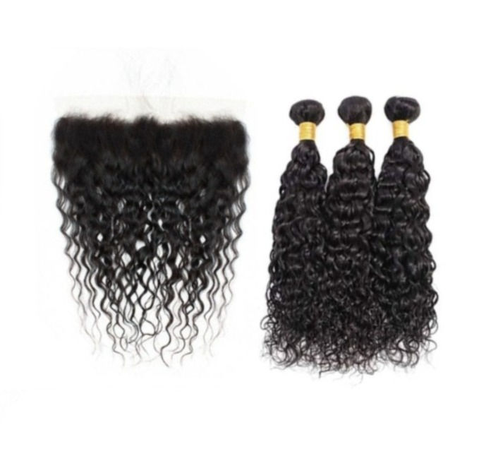 Thumbnail: Water Wave 3 bundles with 13*4 Lace Frontal