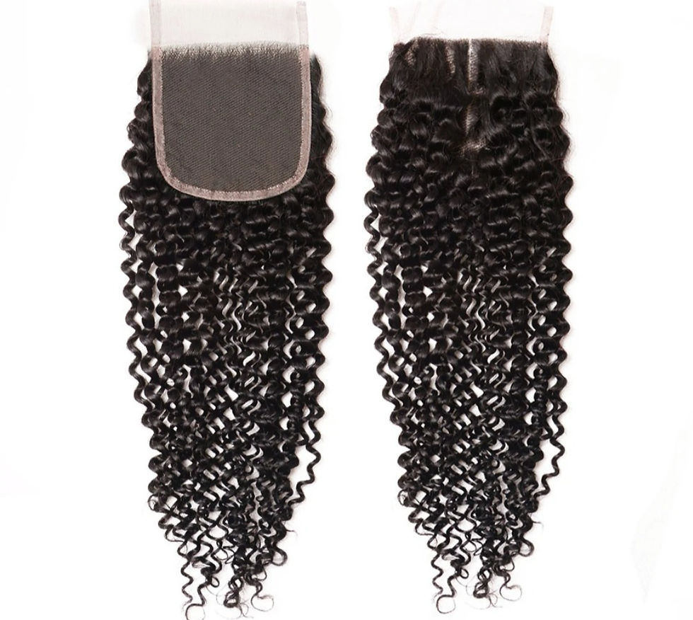 Miniatura: Kinky Curly 3 bundles with 4*4 Lace Closure