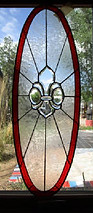 Red border stained glass repair