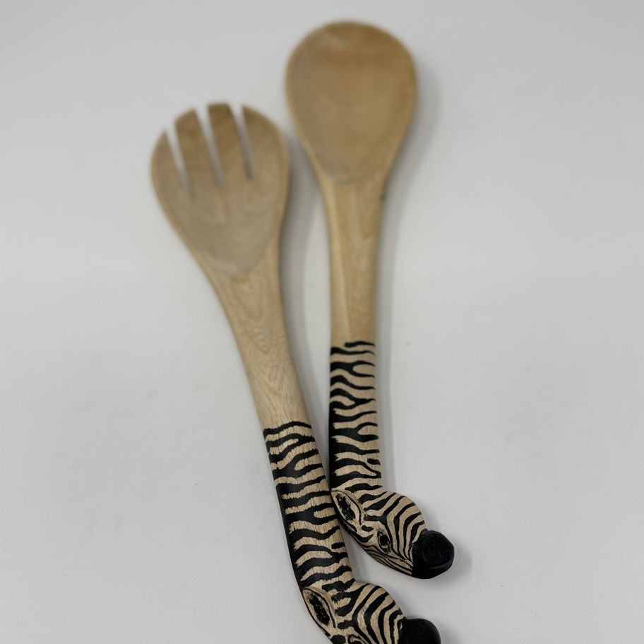 Wooden Zebra Spoon front view