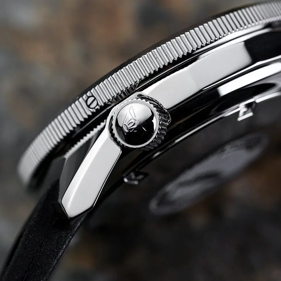 Thumbnail: Squale - 50ATMOS 1521 Black - Polished (Mocha Leather Strap)
