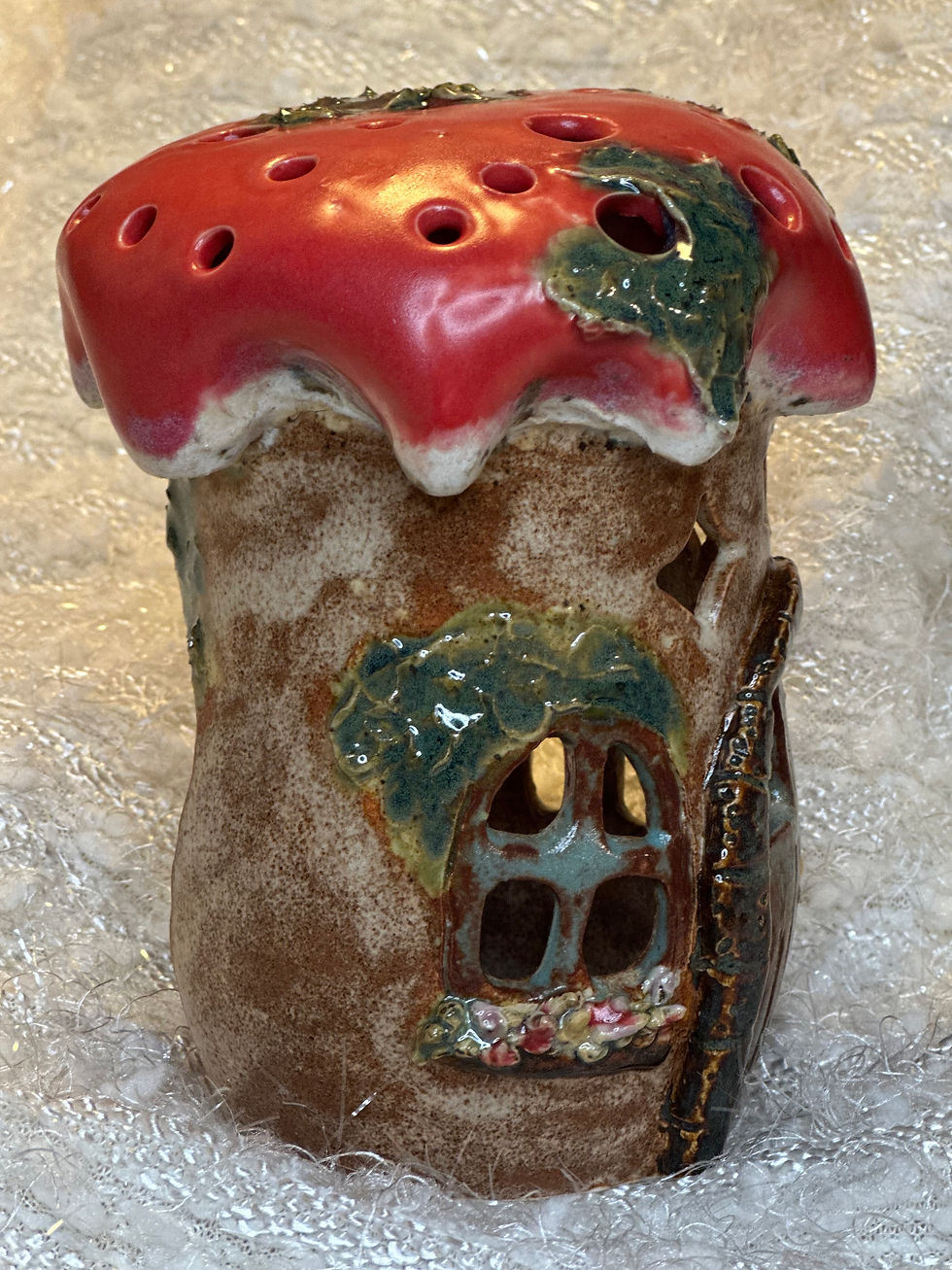 Thumbnail: Red Toadstool Fairy House Luminary