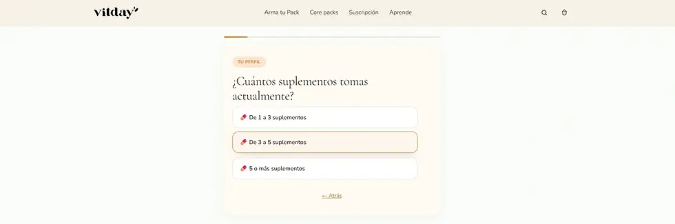 Vitday – Supplement Finder Quiz