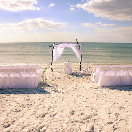 Driftwood beach wedding package with beautiful Florida shoreline at the background