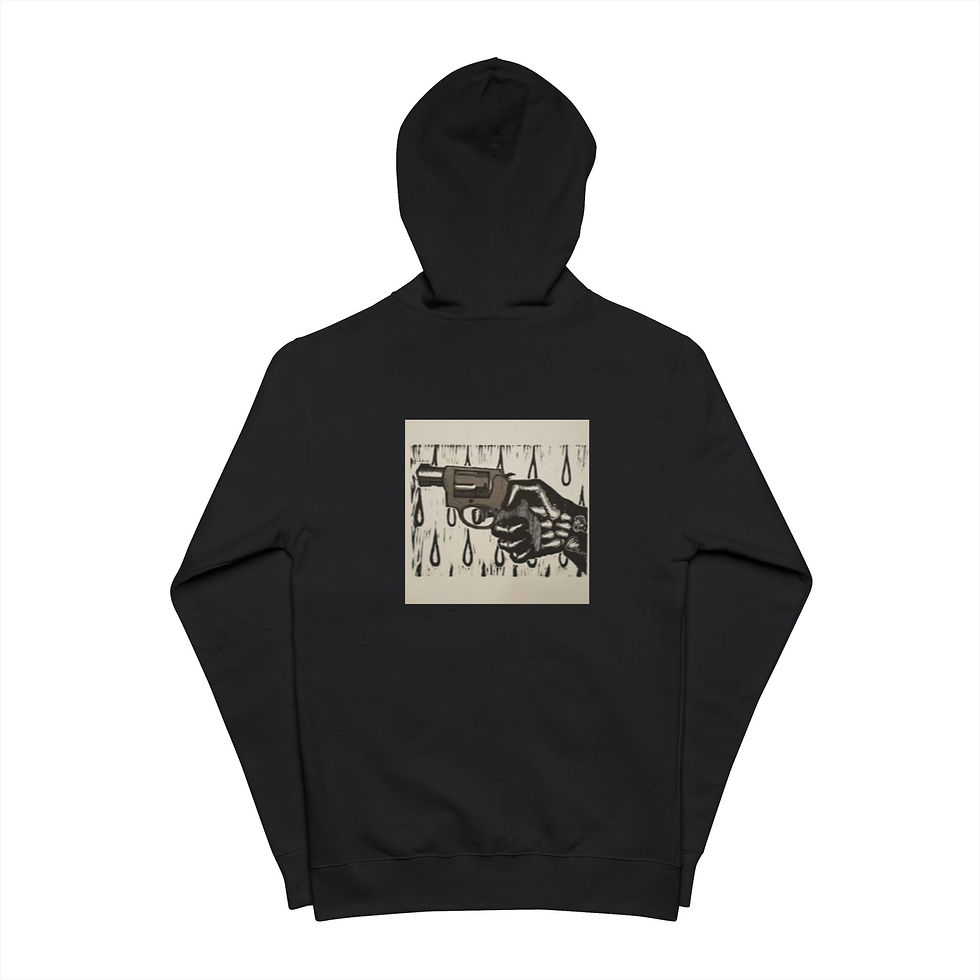 Thumbnail: Unisex Fleece Zip Up Hoodie (Hand Gun)