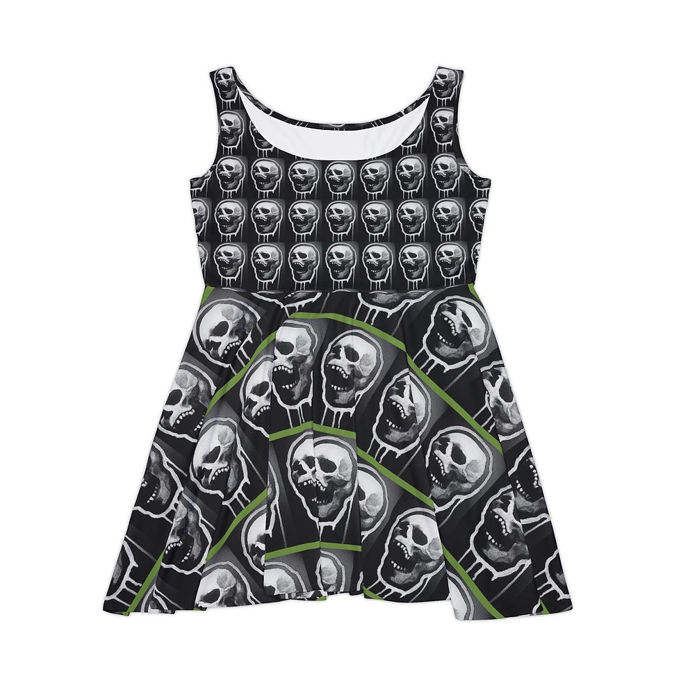 Thumbnail: Women's Skater Dress (AOP) "Skulls"