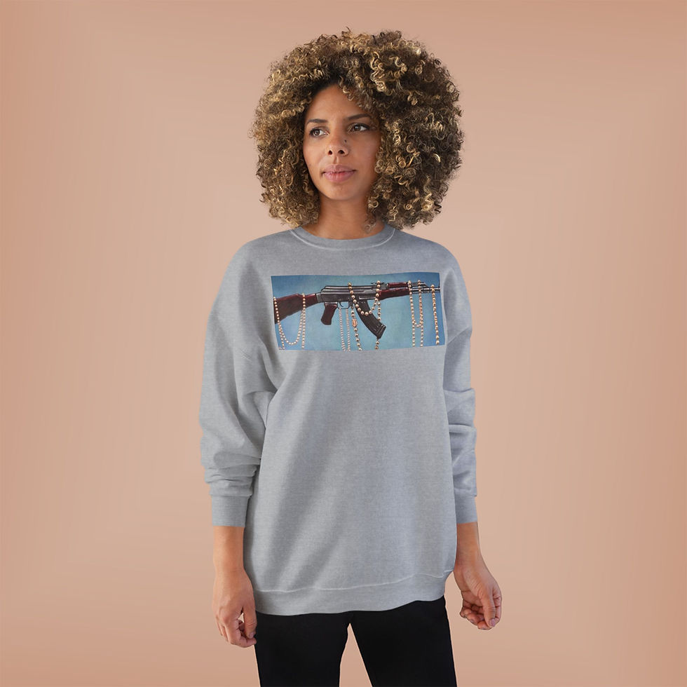 Thumbnail: Unisex EcoSmart® Crewneck Sweatshirt “AK with Beads”
