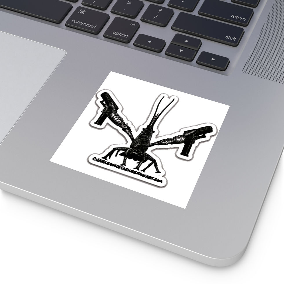 Thumbnail: Square Vinyl Stickers (Crawfish with Pistols)