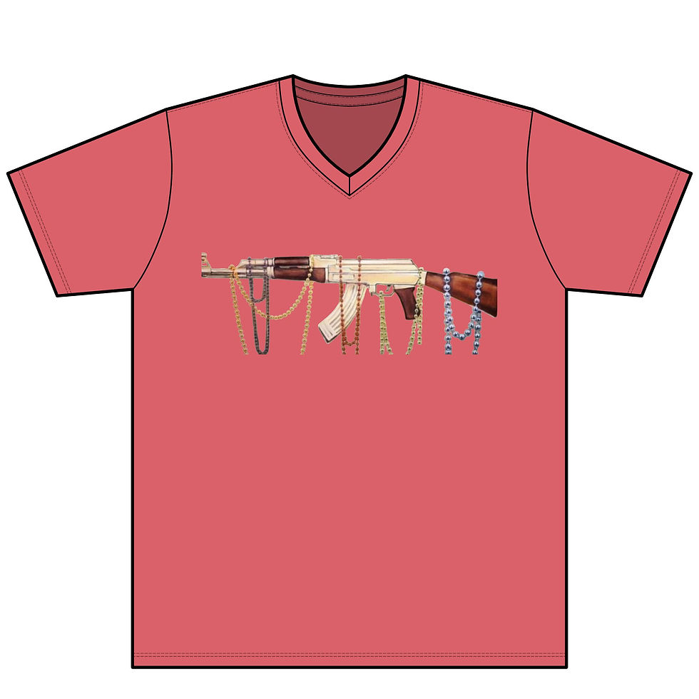 Thumbnail: Perfect Tri V-Neck Tee (AK with Beads/Rose)