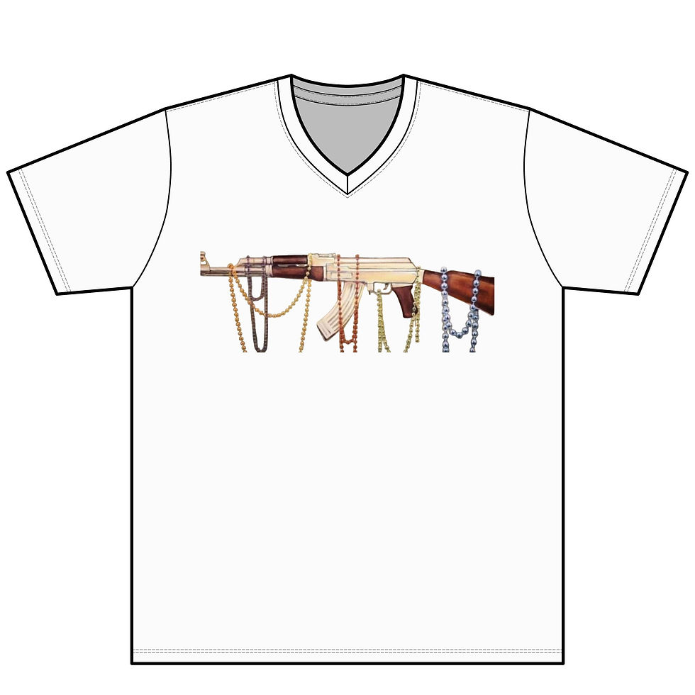 Thumbnail: Perfect Tri V-Neck Tee (AK with Beads/Rose)