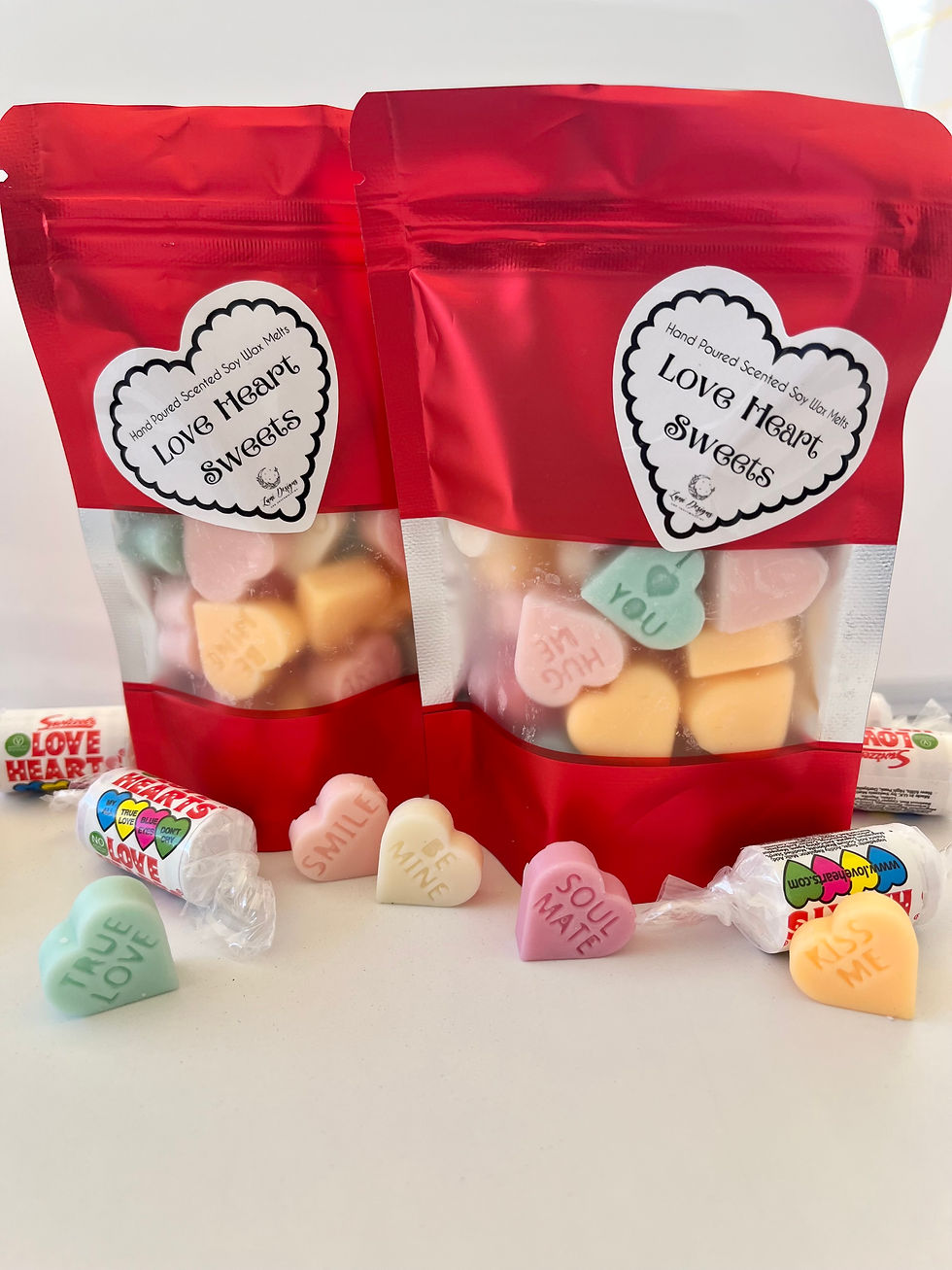 Scented Soy Wax Love Heart Melts 80gram