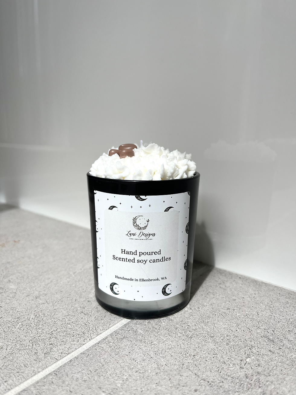 Medium Black or Clear Dessert Jar Candle, 60+ hour burn time