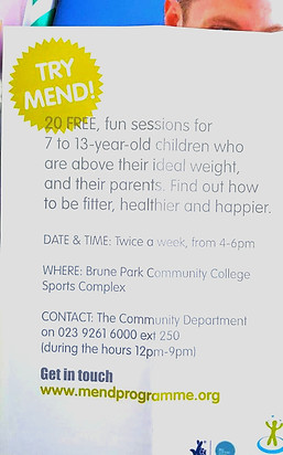 MEND support for childrens health leaflet