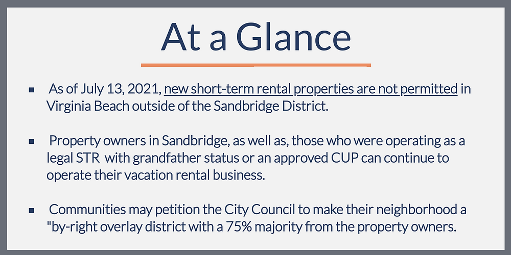Starting a short-term rental in Virginia Beach, VA is now illegal unless your property is located in Sandbridge.