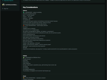 Opposition Raport Zagłębie Lubin