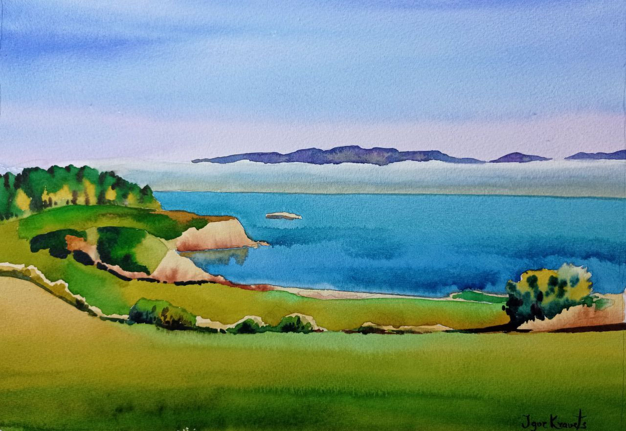 A4, Rathmulan aside, Art, Watercolour painting of co. Donegal, Ireland