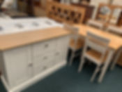 Table and chairs and cabinet