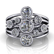 Ring with multiple diamonds