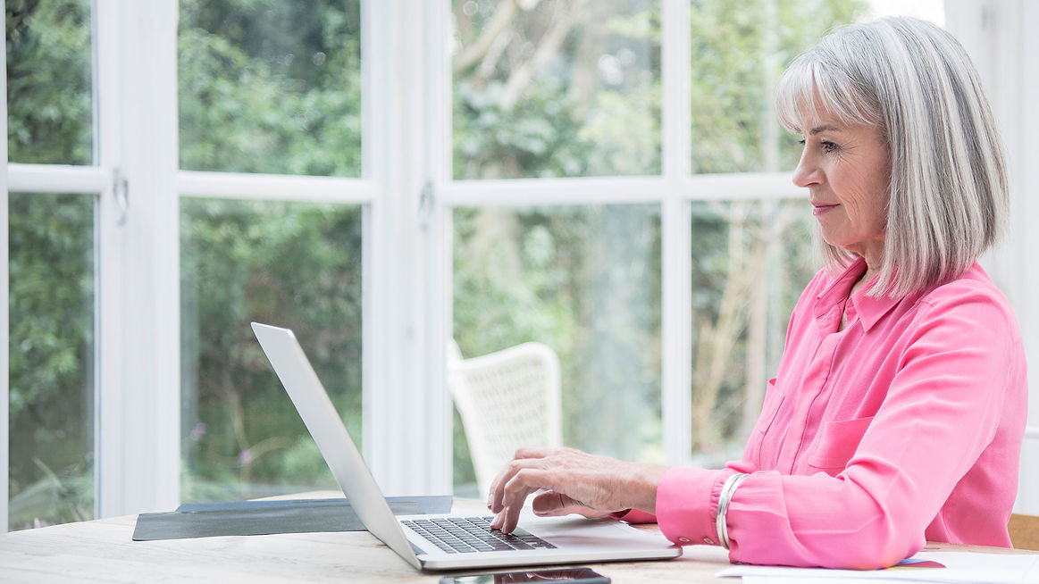 woman using a laptop