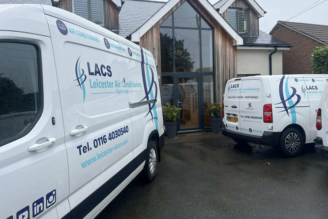 Company vans on location