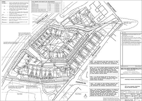 Site plan showing proposed drainage