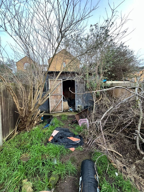 Back garden full of waste
