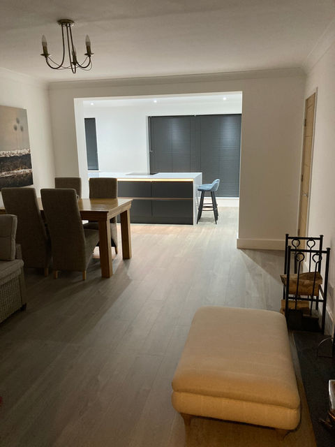 kitchen and lounge area