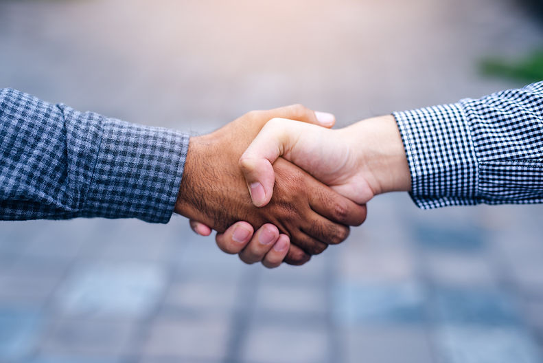 Two people shaking hands