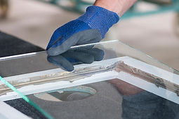 Man Installing single pane of glass