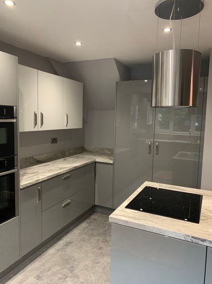 Modern shiny grey kitchen