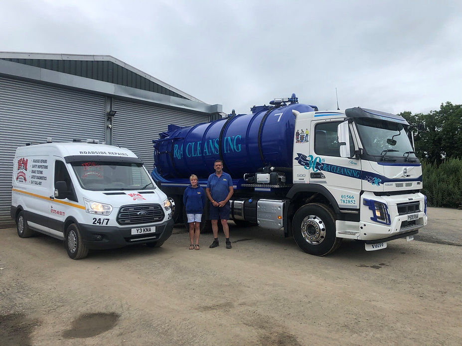 R & A team with van and truck