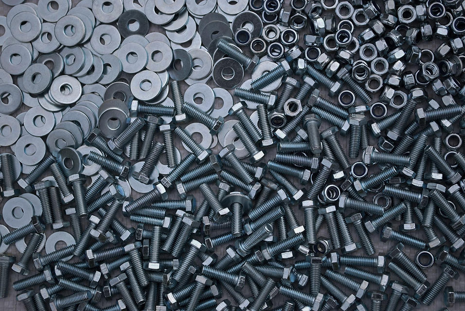 Selection of nuts, bolts and washers