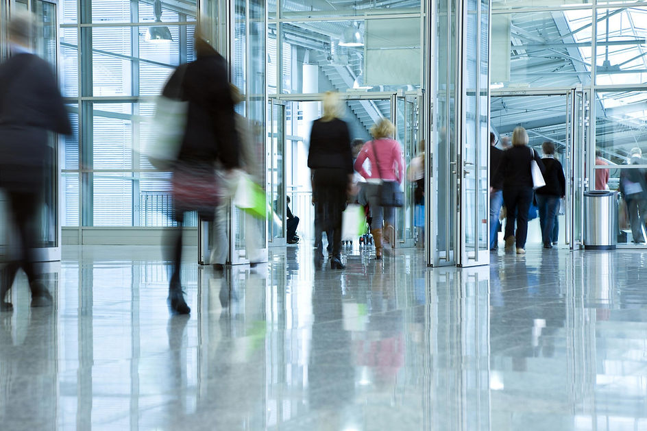 People walking in shopping precinct