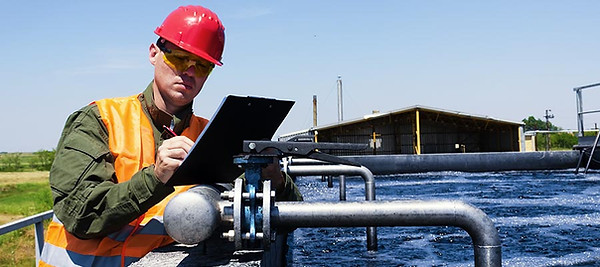 Engineer checking a water treatment plant