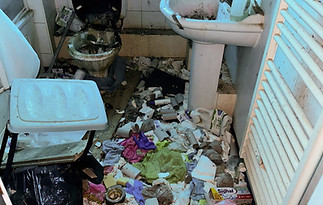 Bathroom full of rubbish