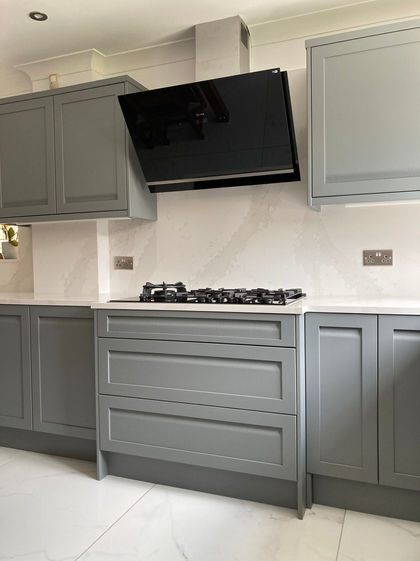 kitchen oven units in grey