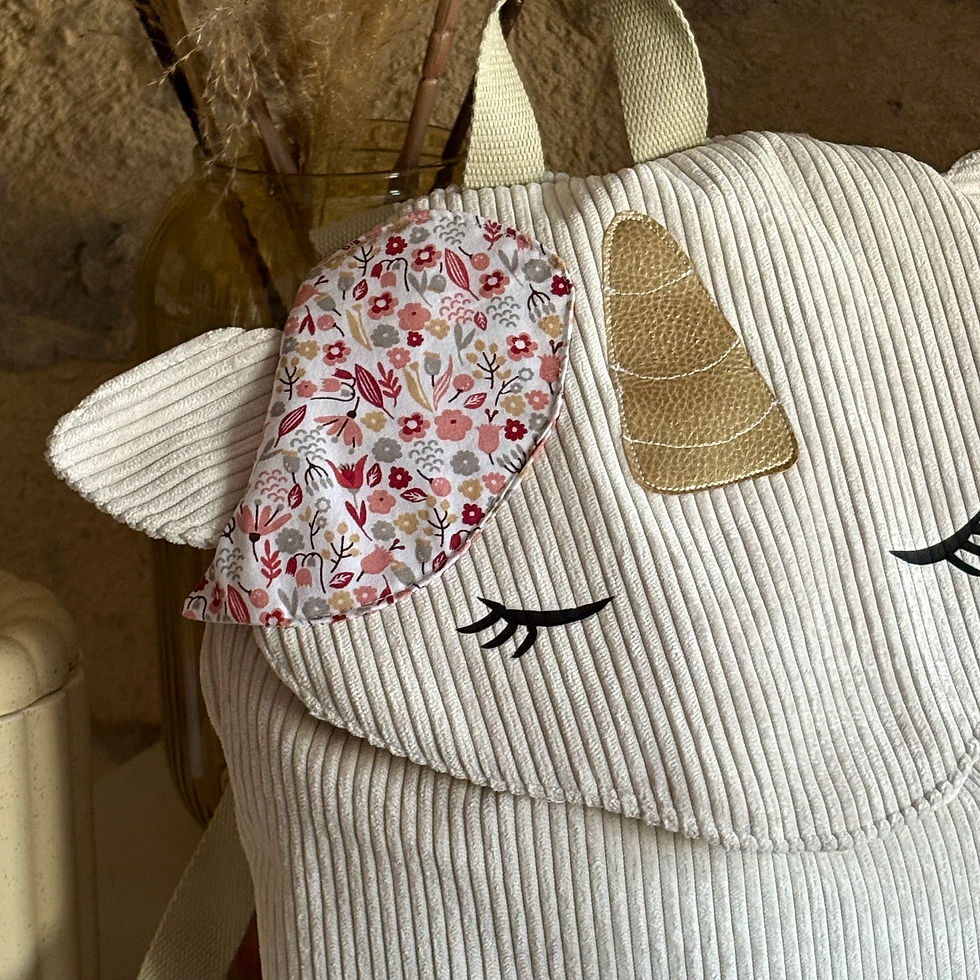 sac à dos enfant velours côtelé licorne