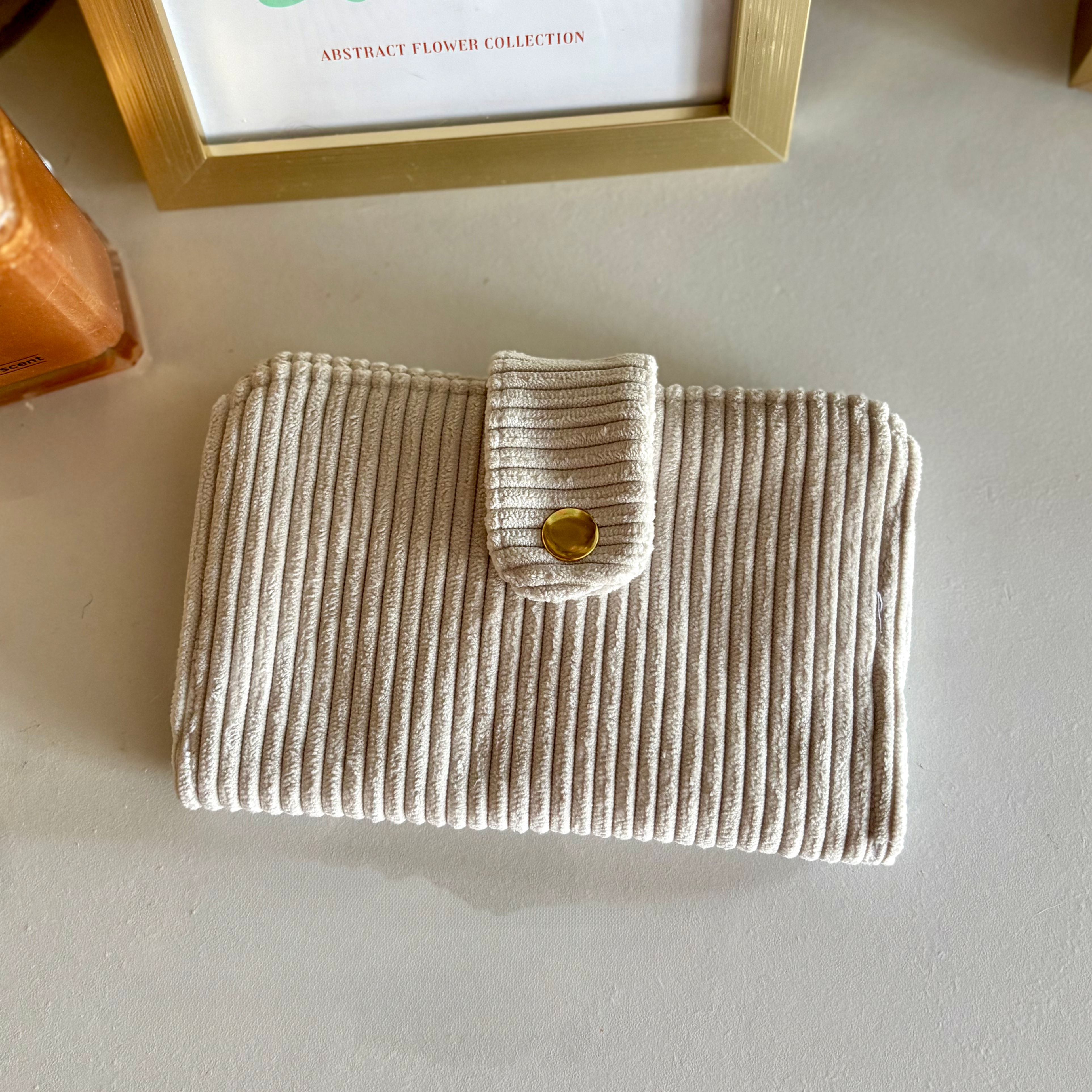 Porte-feuille velours Écru