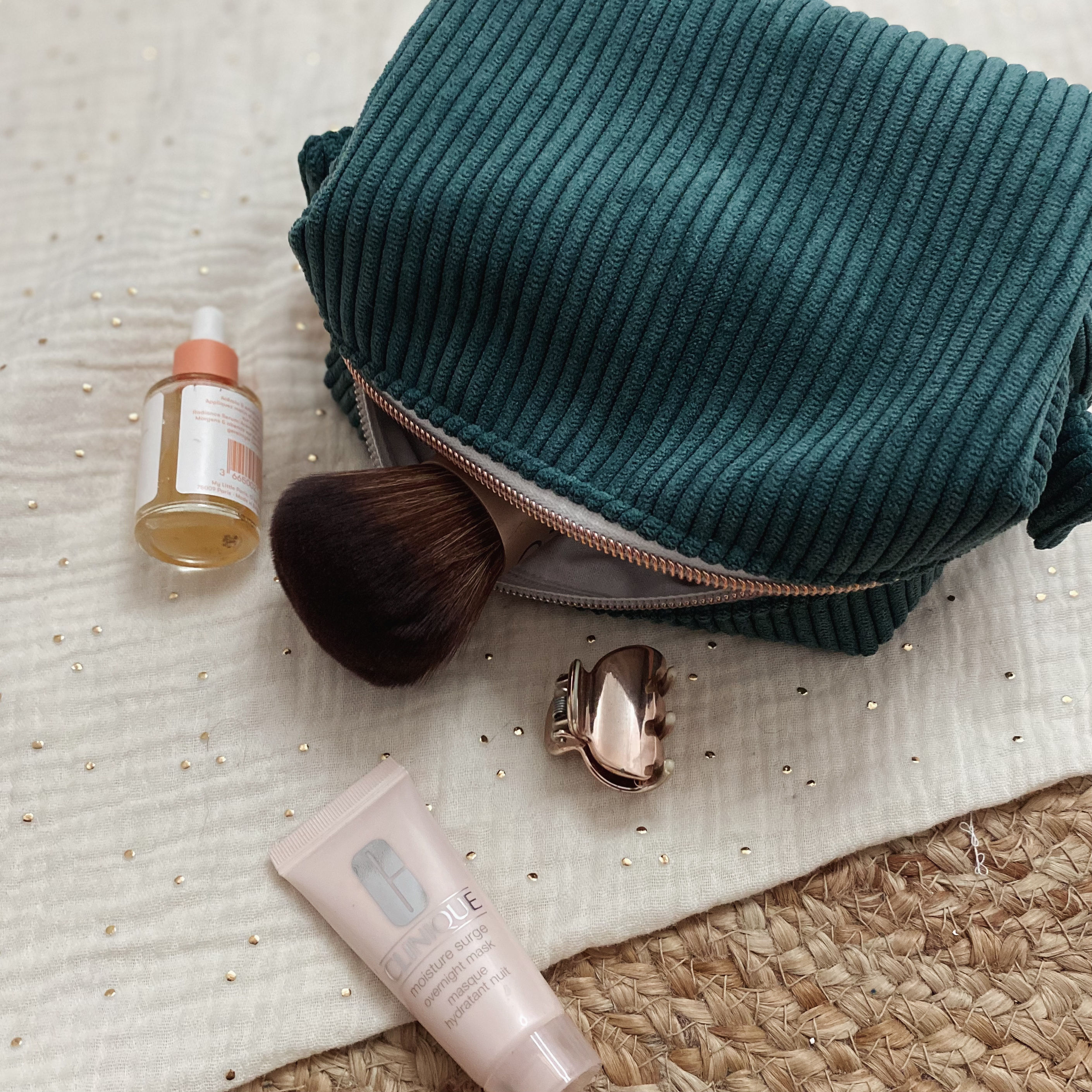 trousse de toilette velours côtelé