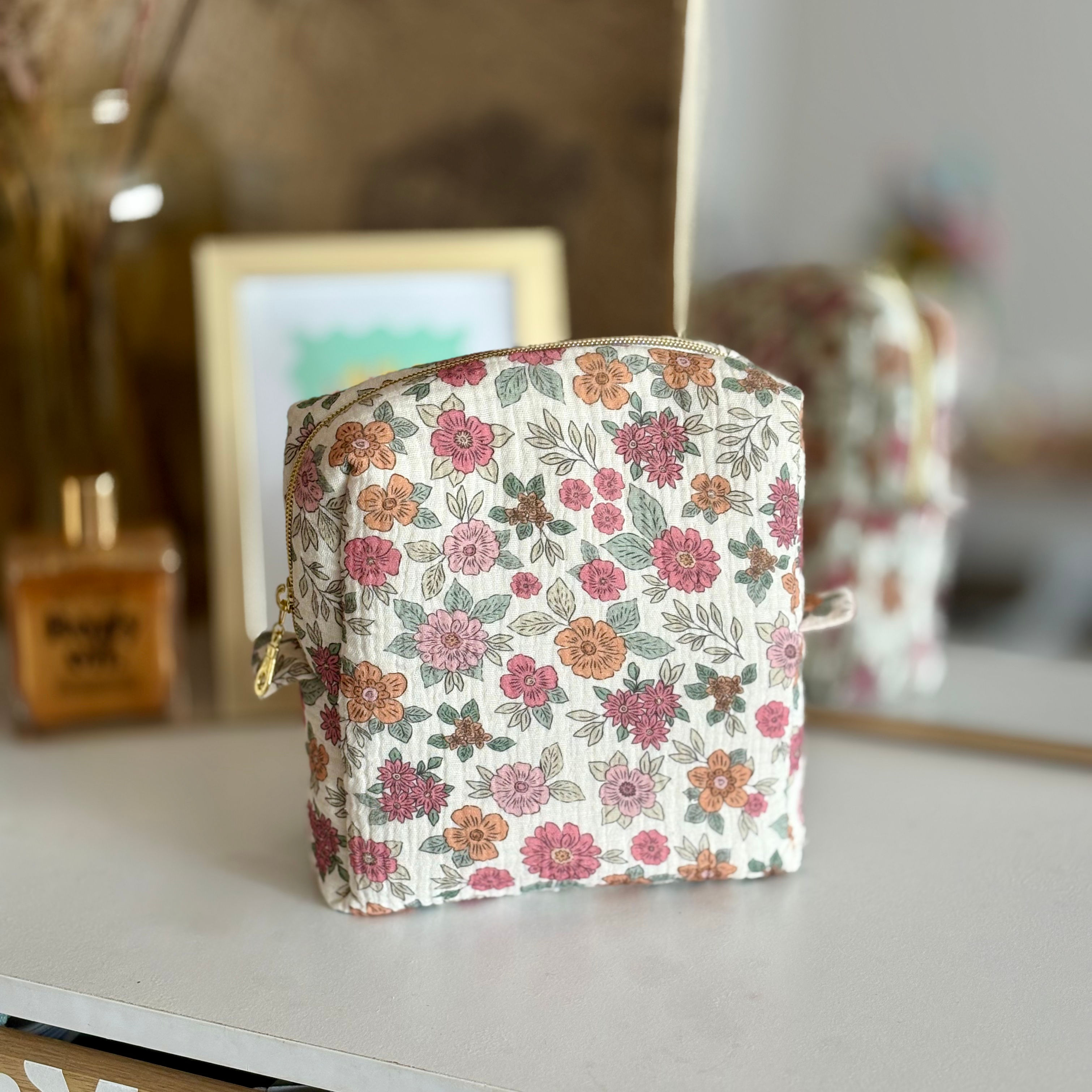 trousse de toilette florale femme