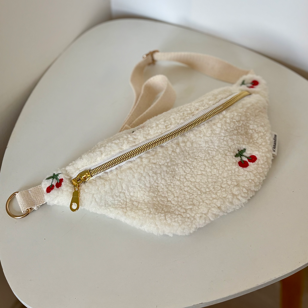 Miniature : sac banane enfant sherpa cerise