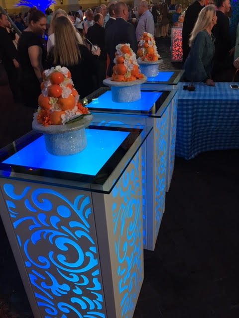 Thumbnail: Deco swirl high boys with glass tops